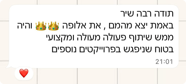 המלצה מלקוחה על שיר שלו - מעצבת פנים